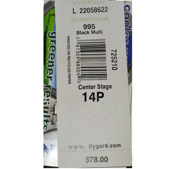 NEW Bianca Nygard Water Colored Blouse Sheer Black Sleeves Petite Size 14P - Picture 5 of 6